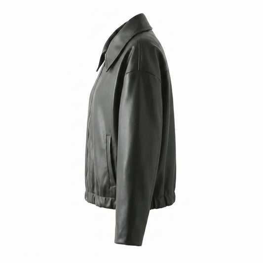 Lederjacken Outlet24 - Zaras | Gekragt Glatt Lederjacke Unisex