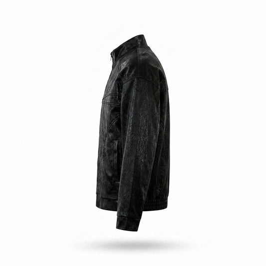 Lederjacken Outlet24 - Sotik | Strukturiert Reißverschluss Lederjacke Unisex