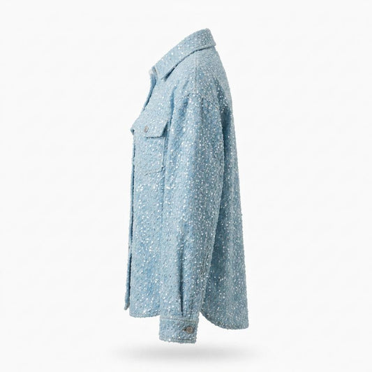 Lederjacken Outlet24 - Cotet | Strukturierte Paillettenbesetzte Jacke Damen