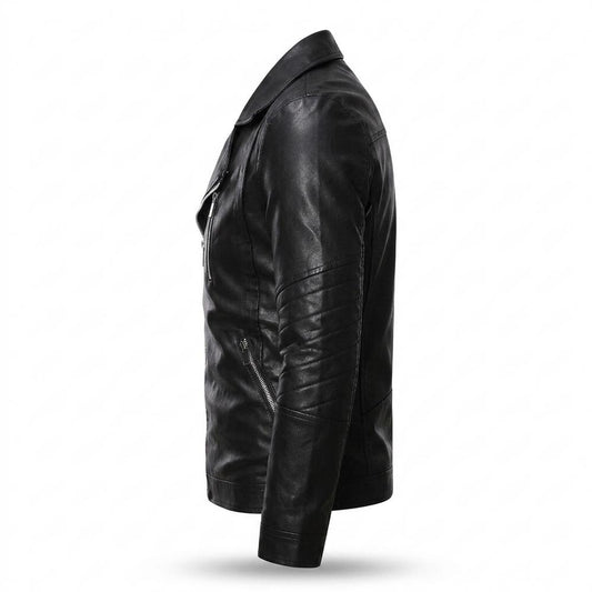 Lederjacken Outlet24 - Zafod | Asymmetrisch Tailliert Lederjacke Herren