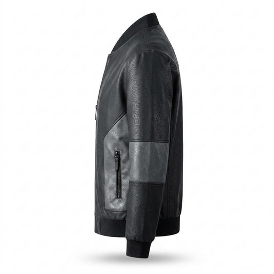 Lederjacken Outlet24 - Tifuk | Zweifarbig Reißverschluss Lederjacke Herren
