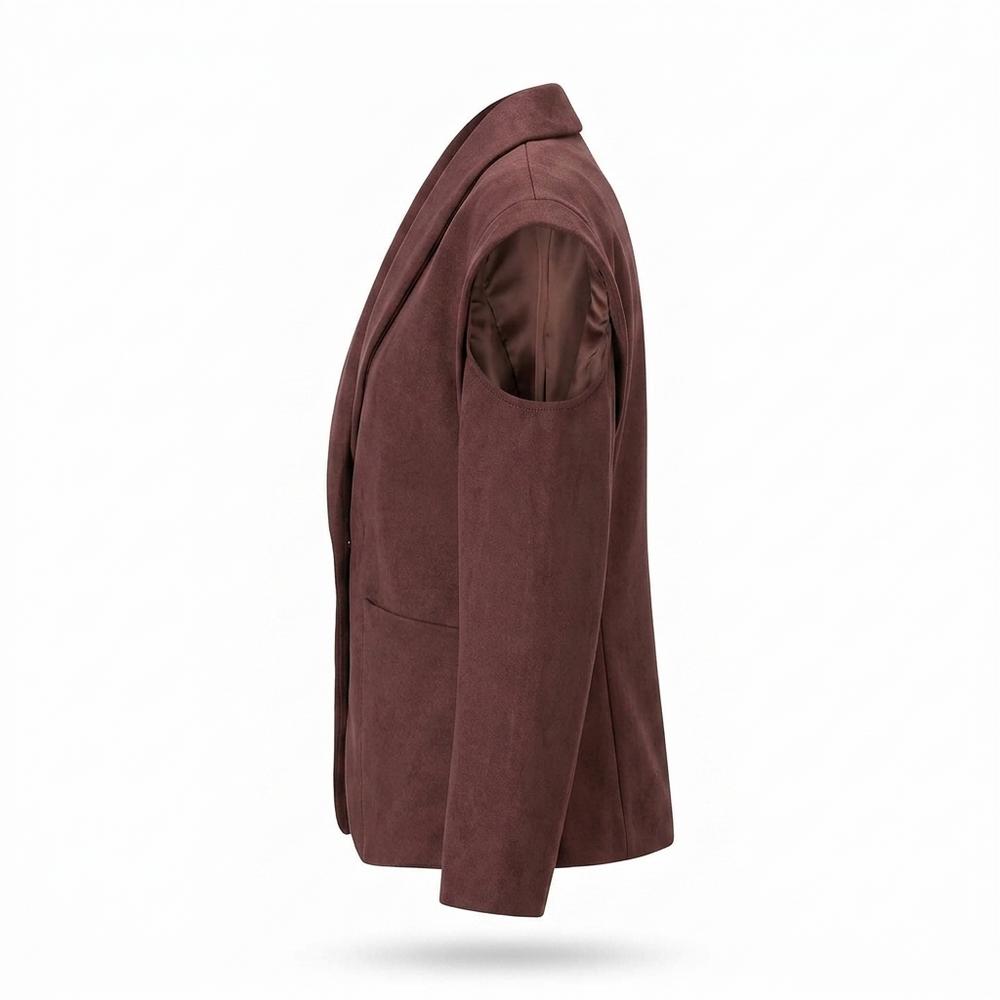 Lederjacken Outlet24 - Kufis | Tailliert Gefüttert Wildleder-Jacke Damen