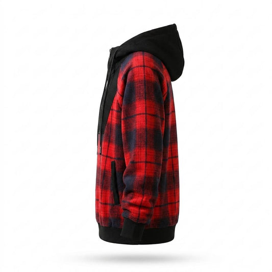 Lederjacken Outlet24 - Yurel | Kariert Zweifarbig Hoodie Herren