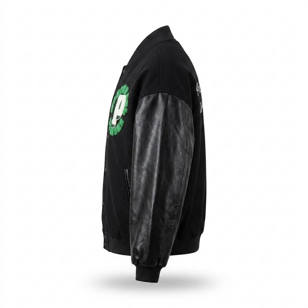 Lederjacken Outlet24 - Menis | Geknöpft Kontrastärmlig Jacke Herren