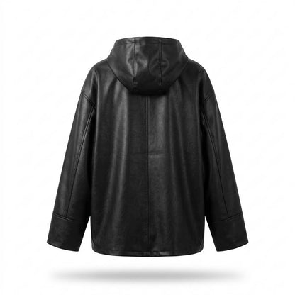 Lederjacken Outlet24 - Zuzak | Weitgeschnittener Leder Hoodie Unisex