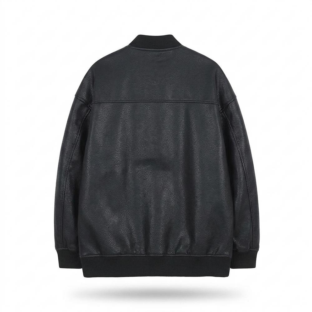 Lederjacken Outlet24 - Donit | Geknöpft Gerippt Lederjacke Unisex