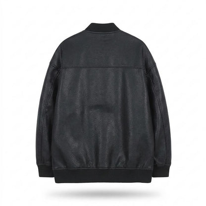 Lederjacken Outlet24 - Donit | Geknöpft Gerippt Lederjacke Unisex