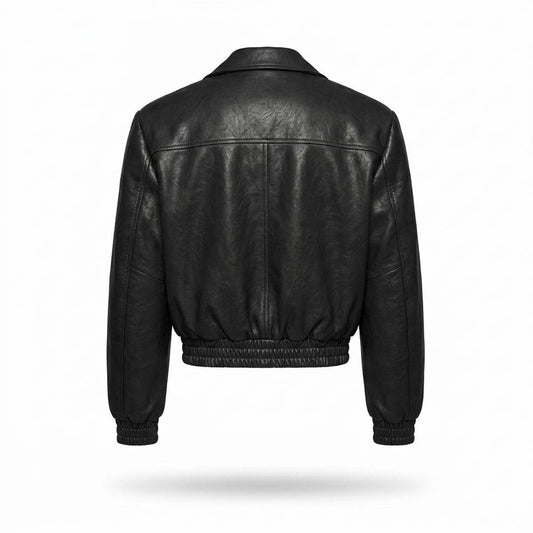 Lederjacken Outlet24 - Tidit | Aufgesetzt Gesmokt Lederjacke Unisex