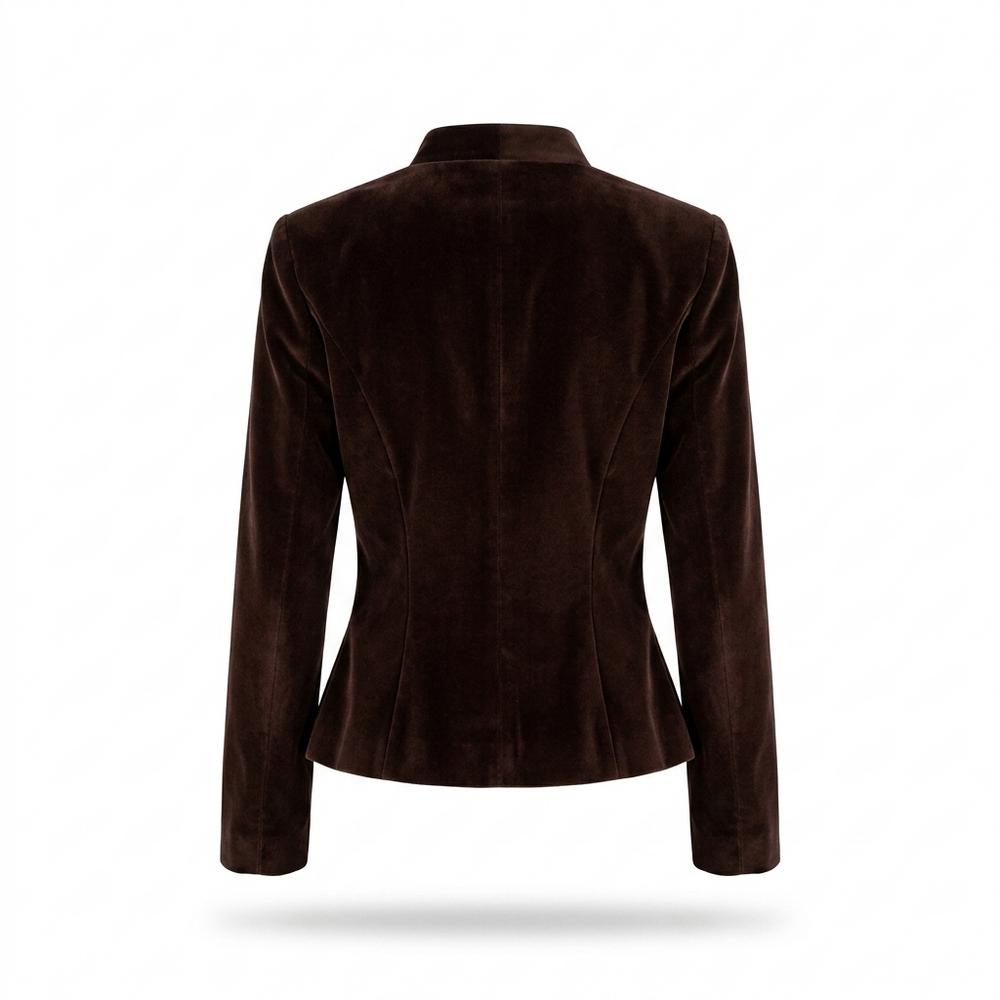 Lederjacken Outlet24 - Aitam | Tailliert Geknöpft Wildleder-Jacke Damen