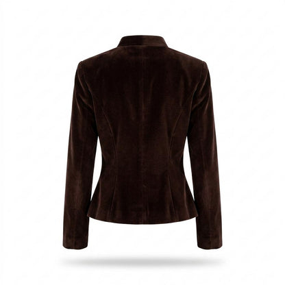 Lederjacken Outlet24 - Aitam | Tailliert Geknöpft Wildleder-Jacke Damen