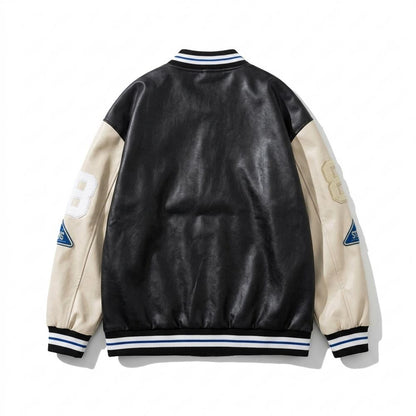 Lederjacken Outlet24 - Aozer | Bestickte Geknöpfte Lederjacke Unisex