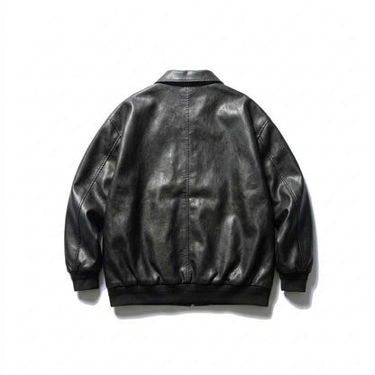 Lederjacken Outlet24 - Lavil | Locker Aufgesetzt Lederjacke Unisex