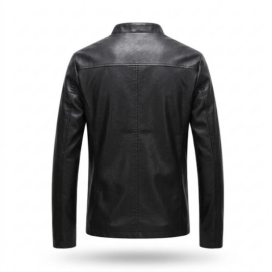 Lederjacken Outlet24 - Aesis | Taillierte Kurzkragige Lederjacke Herren