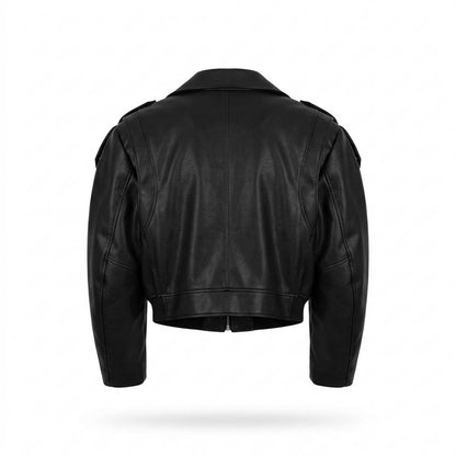 Lederjacken Outlet24 - Rivan | Kurzgeschnittene Taillierte Lederjacke Unisex