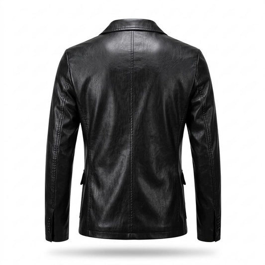 Lederjacken Outlet24 - Cobid | Einreihige Taillierte Lederjacke Herren