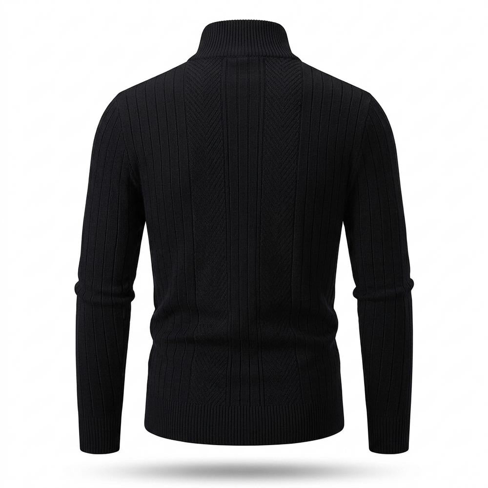 Lederjacken Outlet24 - Kesos | Strukturierte Hochgeschlossene Strickjacke Herren