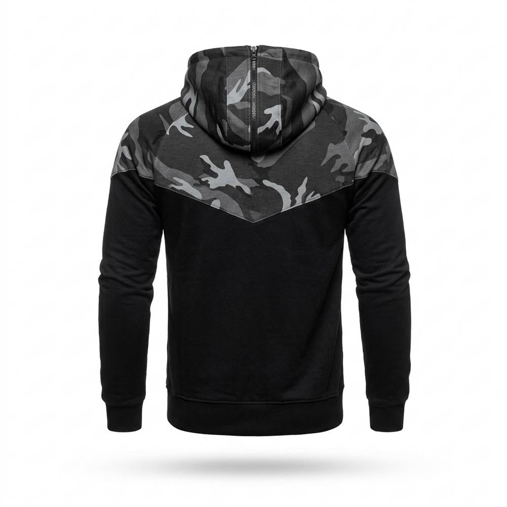Lederjacken Outlet24 - Davan | Zweifarbiger Gemusterter Hoodie Herren
