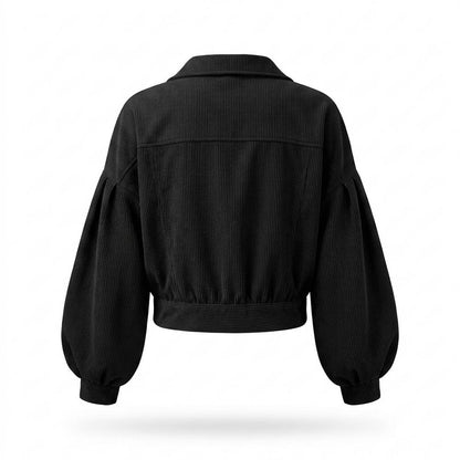 Lederjacken Outlet24 - Cazat | Gerippt Kurzgeschnitten Jacke Damen
