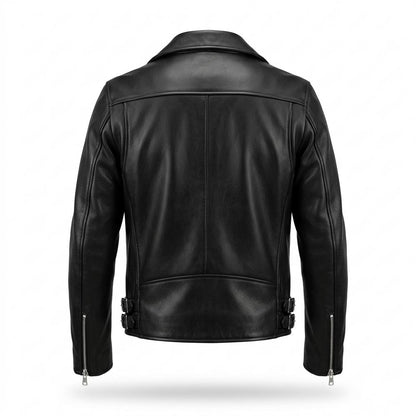 Lederjacken Outlet24 - Lifok | Asymmetrisch Geknöpft Lederjacke Herren