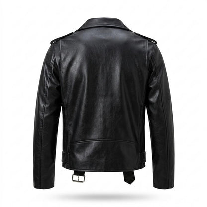 Lederjacken Outlet24 - Vuren | Asymmetrisch Gegürtelt Lederjacke Unisex