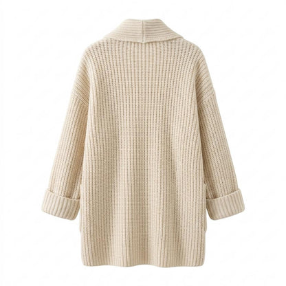 Lederjacken Outlet24 - Eevos | Grobstrick Schalkragen Cardigan Damen