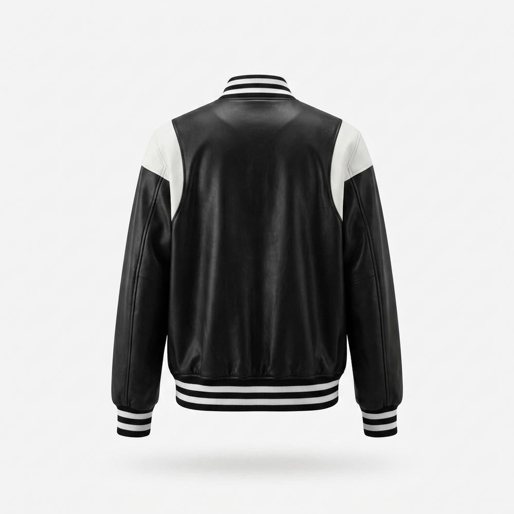 Lederjacken Outlet24 - Nikal | Geknöpft Zweifarbig Lederjacke Unisex