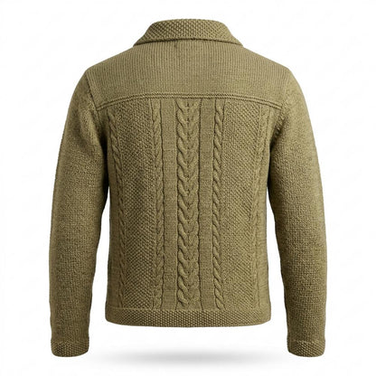 Lederjacken Outlet24 - Allar | Strukturiert Geknöpft Strickjacke Herren