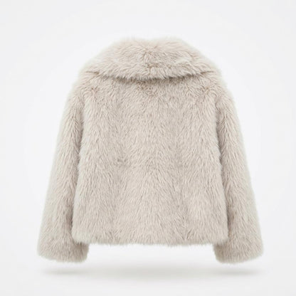 Lederjacken Outlet24 - Taher | Flauschig Kurzgeschnitten Jacke Damen