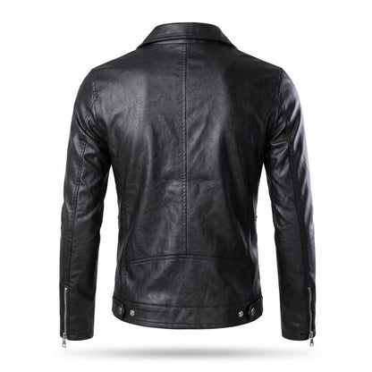 Lederjacken Outlet24 - Eavek | Taillierte Asymmetrische Lederjacke Herren