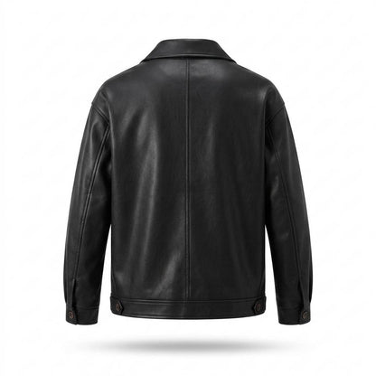 Lederjacken Outlet24 - Talev | Geknöpfte Aufgesetzte Lederjacke Herren