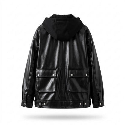 Lederjacken Outlet24 - Lutot | Gefütterte Weit Geschnittene Lederjacke Herren