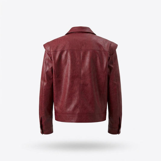 Lederjacken Outlet24 - Cower | Glatte Geknöpfte Lederjacke Herren