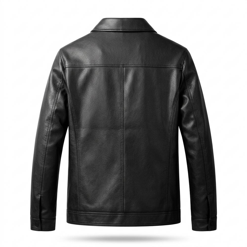 Lederjacken Outlet24 - Eewer | Gerade Geschnittene Gekörnte Lederjacke Herren