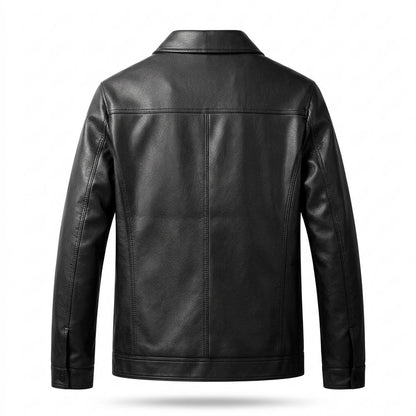 Lederjacken Outlet24 - Eewer | Gerade Geschnittene Gekörnte Lederjacke Herren