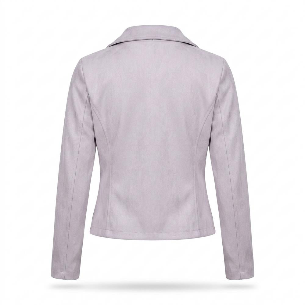 Lederjacken Outlet24 - Dasiv | Tailliert Asymmetrisch Wildleder-Jacke Damen