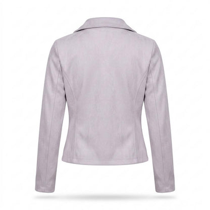 Lederjacken Outlet24 - Dasiv | Tailliert Asymmetrisch Wildleder-Jacke Damen