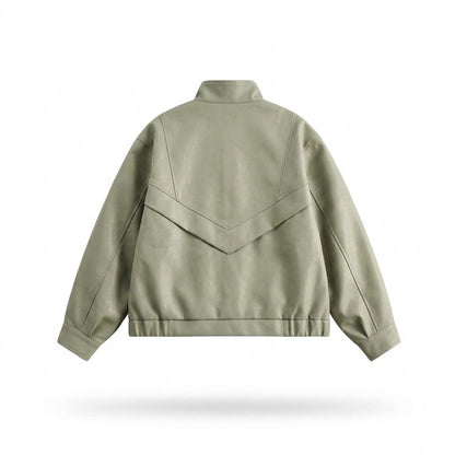 Lederjacken Outlet24 - Lasir | Weit Geschnittene Hochgeschlossene Jacke Unisex