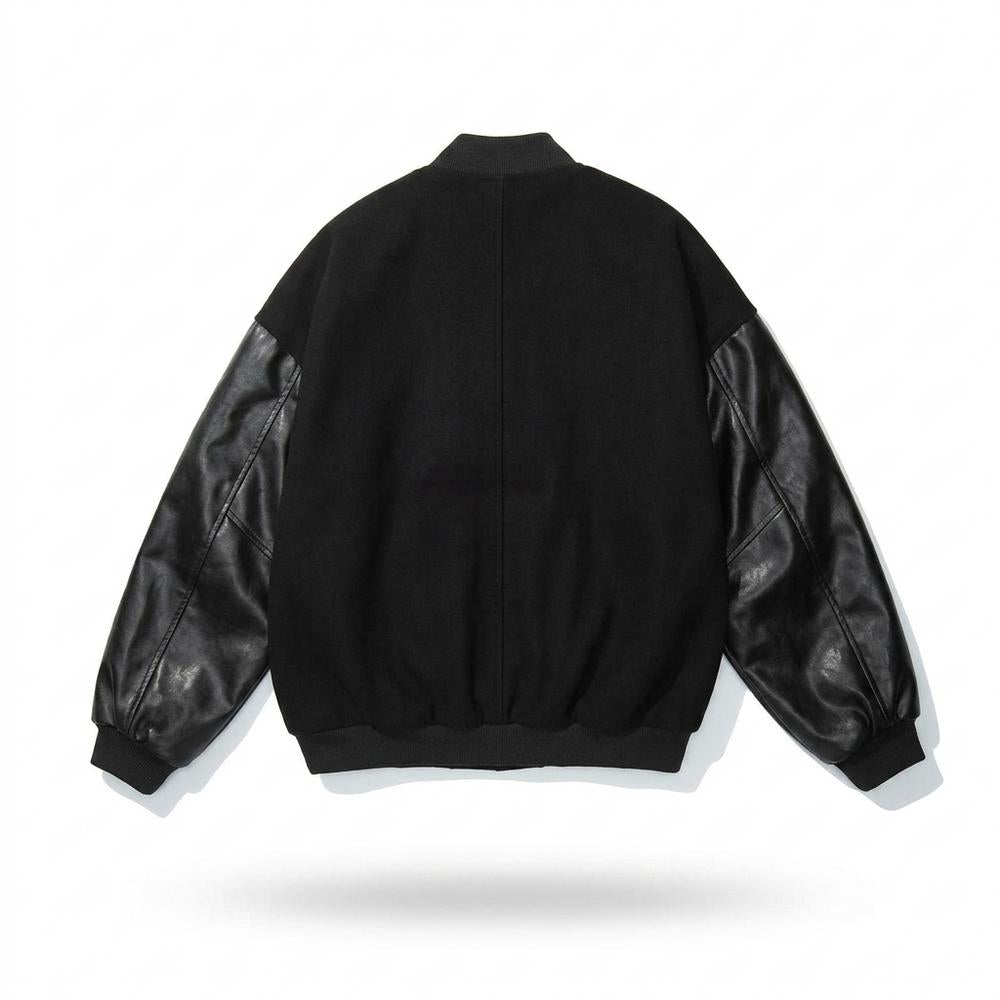 Lederjacken Outlet24 - Menis | Geknöpft Kontrastärmlig Jacke Herren