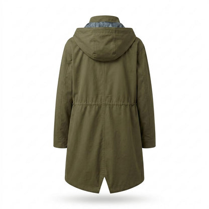 Lederjacken Outlet24 - Kanet | Langgeschnittener Kapuzen- Mantel Damen