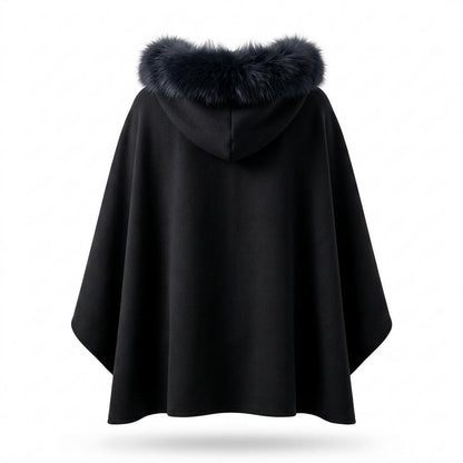 Lederjacken Outlet24 - Aikak | Ponchoartige Fellbesetzte Jacke Damen
