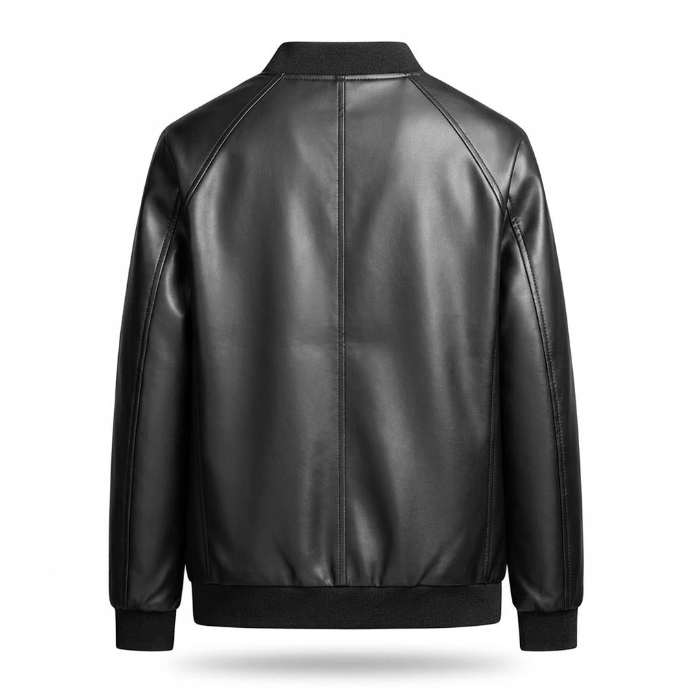 Lederjacken Outlet24 - Cogiv | Glatte Gefütterte Lederjacke Herren