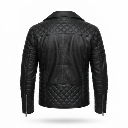 Lederjacken Outlet24 - Yerek | Gesteppt Asymmetrisch Lederjacke Herren