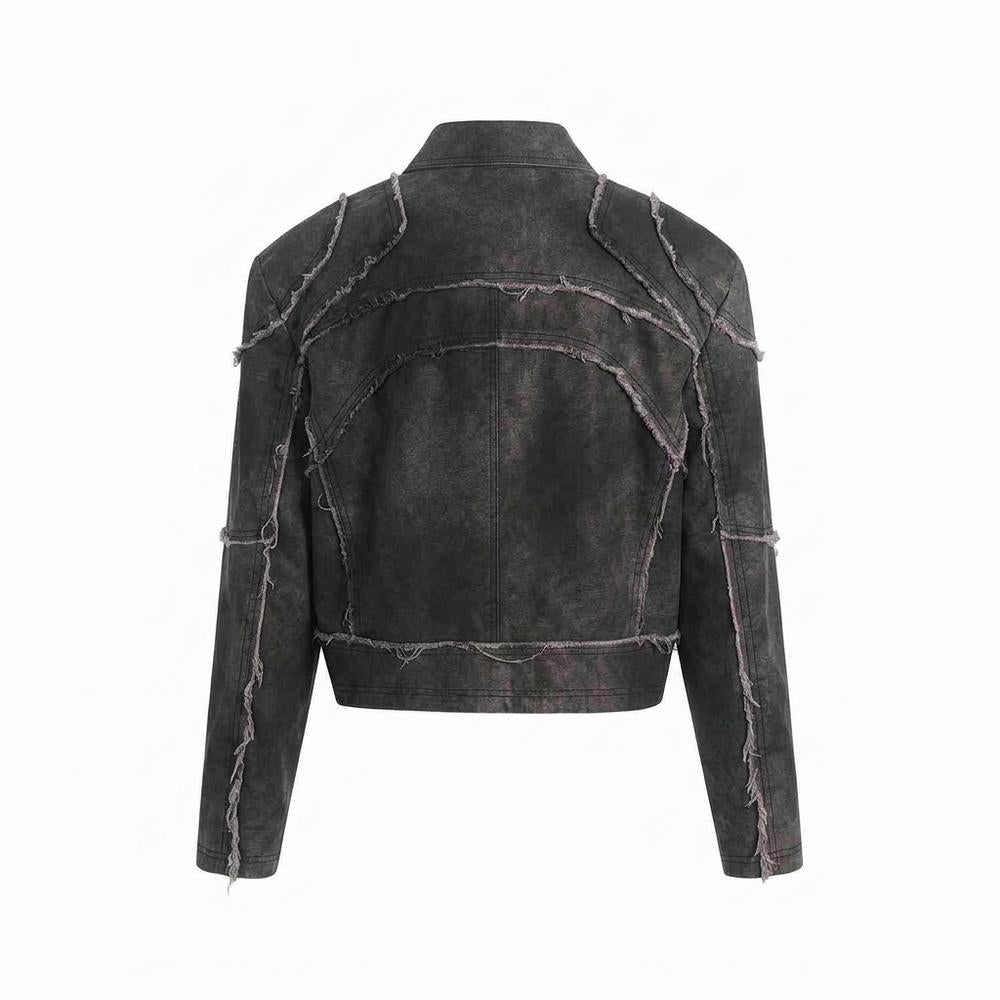 Lederjacken Outlet24 - Zuhut | Dekonstruiert Kurzgeschnitten Lederjacke Unisex