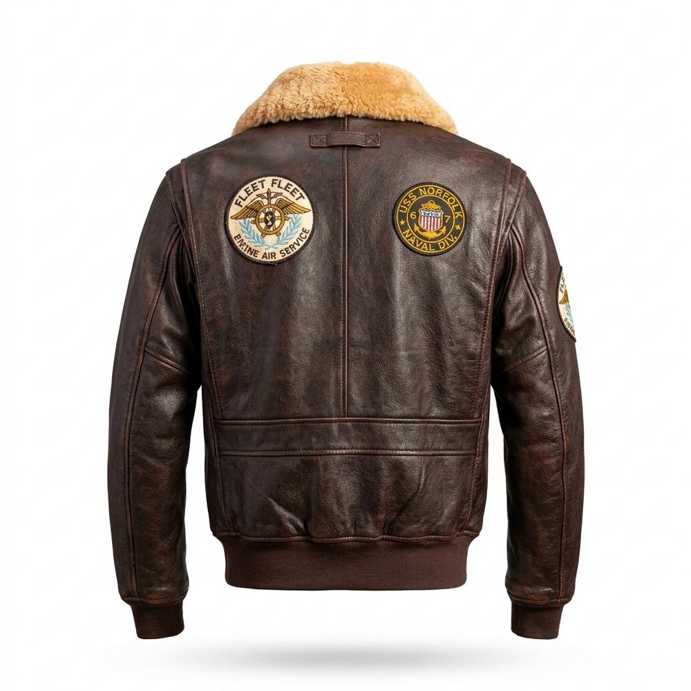Lederjacken Outlet24 - Yuket | Gefüttert Bestickt Lederjacke Herren