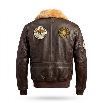 Lederjacken Outlet24 - Yuket | Gefüttert Bestickt Lederjacke Herren