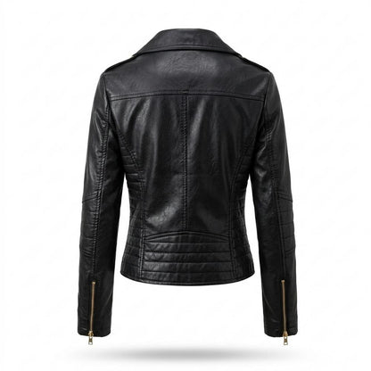 Lederjacken Outlet24 - Lotur | Asymmetrisch Gesteppt Lederjacke Damen
