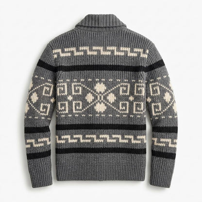 Lederjacken Outlet24 - Dogem | Gemustert Gestrickt Strickjacke Herren