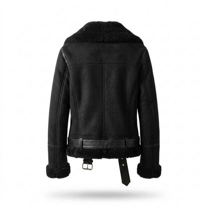 Lederjacken Outlet24 - Koted | Gefüttert Asymmetrisch Wildleder-Jacke Damen