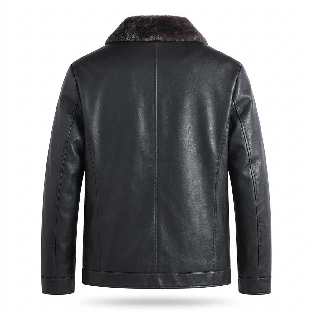 Lederjacken Outlet24 - Lezor | Gefütterte Reißverschluss Lederjacke Herren