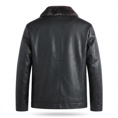 Lederjacken Outlet24 - Lezor | Gefütterte Reißverschluss Lederjacke Herren